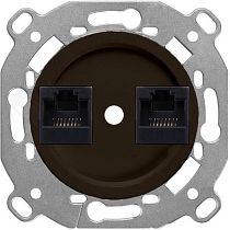 Механизм+накладка компьютер+ телефон,серия "ШЕДЕЛЬ", цвет коричневый,скрытый монтаж Bironi