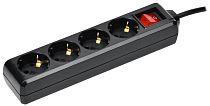 Удлинитель У04К 4 места с заземлением 5м 3х1мм2 16А 250В черный  IEK