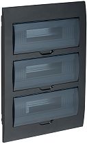 Корпус модульный пластиковый ЩРВ-П-36 IP41 встраиваемый черный  IEK