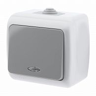 Выключатель Intro Atlantic 5-102-03 с подсветкой, 10А-250В, IP54, открытой установки, серый Выключатель Intro Atlantic 5-102-03 с подсветкой, 10А-250В, IP54, открытой установки, серый