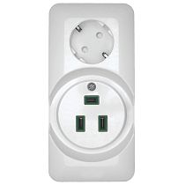 Blanca открытая установка Белый Розетка двойная для электроплит 32А+силовая 16А (оптовая упаковка) Systeme Electric (Schneider Electric)