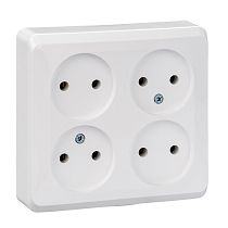 ЭТЮД открытая установка Белый Розетка 4-ая без заземления Systeme Electric (Schneider Electric) ЭТЮД открытая установка Белый Розетка 4-ая без заземления Systeme Electric (Schneider Electric)