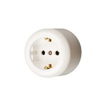 Розетка 1-местная, 220В, Schuco, евростандарт, керамика, белый JANTERA