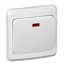 ЭТЮД скрытая установка Белый Переключатель 1 клавишный  с подсветкой Systeme Electric (Schneider Electric)