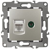 Розетка ЭРА 12 12-3110-15 перламутр телевизионная + интернет