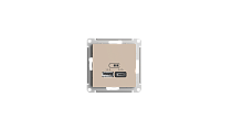 AtlasDesign USB Розетка A+С, 5В/2,4А, 2х5В/1,2А, механизм, ПЕСОЧНЫЙ Systeme Electric (Schneider Electric)