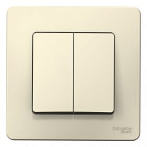 Blanca скрытая установка Молочный Выключатель 2 клавишный , 10А Systeme Electric (Schneider Electric)