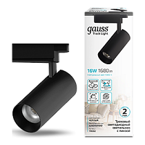 Светильник трековый Gauss цилиндр 16W 1680lm 4000K 180-220V IP20 65*206мм черный линза 36º LED 1/40 Светильник трековый Gauss цилиндр 16W 1680lm 4000K 180-220V IP20 65*206мм черный линза 36º LED 1/40