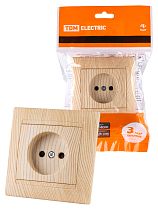 Розетка 2П 10А 250В с защ. шт. сосна "Лама"  TDM