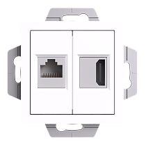 ATLASDESIGN РОЗЕТКА двойная HDMI+RJ45, кат.5Е, механизм, БЕЛЫЙ Systeme Electric (Schneider Electric)