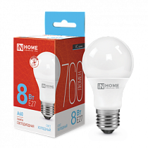 Лампа светодиодная LED-A60-VC 8Вт 230В Е27 6500К 760Лм IN HOME Лампа светодиодная LED-A60-VC 8Вт 230В Е27 6500К 760Лм IN HOME