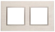Рамка ЭРА Elegance 14-5202-04 для выключателей и розеток двойная металл шампань