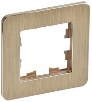 Рамка BRITE одноместная РУ-1-1-Бр металл шампань RE AL  IEK