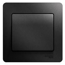 Glossa Антрацит Выключатель 1 клавишный , сх.1, 10АХ (в сборе с рамкой) Systeme Electric (Schneider Electric)
