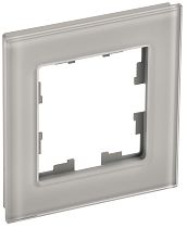 Рамка BRITE одноместная РУ-1-2-БрД стекло дымчатый  IEK