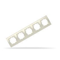 Рамка пятиместная горизонтальная Бриллиант, слоновая кость UNIVERSAL