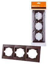 Рамка 3-х постовая горизонтальная венге "Лама"  TDM
