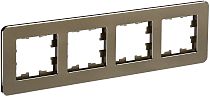 Рамка BRITE четырехместная РУ-4-1-Бр металл латунь RE  IEK