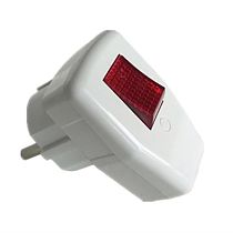 Вилка разборная General GRV-P-16-СS-G-W-IP20, 16А, угловая с выключателем, с/з, белая, IP20, 1/20/240