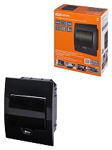 Бокс ЩРВ-П-6 модулей встраиваемый пластик IP41, Антрацит  TDM
