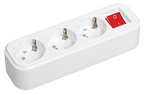 Колодка удлинителя трехместная К03В с выключателем 2P+PE 16А/250В CLASSIC  IEK