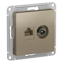 AtlasDesign Шампань Розетка TV+RJ45 кат.5E Systeme Electric (Schneider Electric) AtlasDesign Шампань Розетка TV+RJ45 кат.5E Systeme Electric (Schneider Electric)