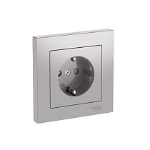 AtlasDesign Алюминий Розетка с заземлением со шторками, 16А, в сборе, быстрозажим. клемм