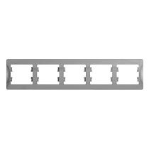 Glossa Алюминий Рамка 5 постовая, горизонтальная Systeme Electric (Schneider Electric)