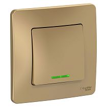 Blanca скрытая установка Титан Выключатель 1клавишный  с подсветкой  10А Systeme Electric (Schneider Electric)