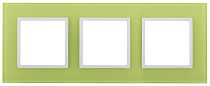 Рамка для выключателей и розеток тройная ЭРА Elegance 14-5103-26 стекло лайм