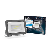 Прожектор светодиодный Gauss Qplus 30Вт 2550lm 6500K 200-240V IP65 графитовый