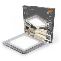 Светильник Gauss Bubbles BL324 Квадр. 12+4Вт, 3000K, 1200lm, 192x192мм, d160