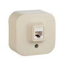 QUTEO Розетка для открытой установки компьютерная RJ45 кат.5E UTP слоновая кость QUTEO Розетка для открытой установки компьютерная RJ45 кат.5E UTP слоновая кость