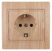 Розетка ЭРА Intro Plano 1-202-11 16А 250В сосна с заземлением