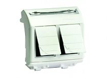 Ком.роз. двойная RJ45 кат.5e экран., 8P8C, Brava, белая, 2мод DKC