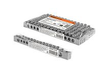 Шина "N" нулевая 6х9мм 14/2 (14 групп/крепеж по краям) никелированная инд. стикер  TDM