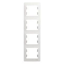 Glossa Белый Рамка 4 постовая, вертикальная Systeme Electric (Schneider Electric)