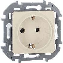 INSPIRIA Розетка 1-местная с заземлением с защитными шторками 16А слоновая кость