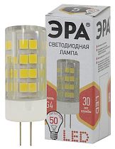 Лампа светодиодная ЭРА STD LED JC-5W-220V-CER-827-G4 капсула теплый свет керамика Лампа светодиодная ЭРА STD LED JC-5W-220V-CER-827-G4 капсула теплый свет керамика