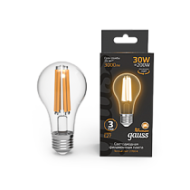 Лампа Gauss Filament А70 30W 3000lm 2700К Е27 LED 1/10/40 Лампа Gauss Filament А70 30W 3000lm 2700К Е27 LED 1/10/40