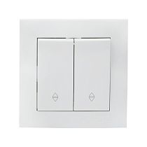 Валенсия выключатель 2-кл. 10А белый проходной EKF PROxima