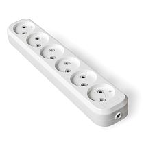 Колодка 6 гнезд без заземления AБС-пластик UNIVERSAL