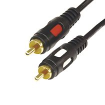 Шнур 2 RCA - 2 RCA, 5м, черный (GOLD) REXANT