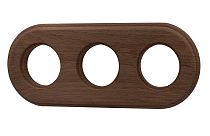 Рамка 3-местная круглая, D95 L235 H10, дерево, коричневый JANTERA