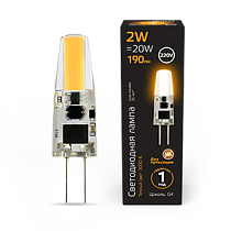 Лампа светодиодная Gauss G4 AC220-240V 2Вт 190lm 2700K силикон