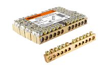 Шина "N" нулевая 8х12мм 12/1 (12 групп/крепеж по центру)  TDM