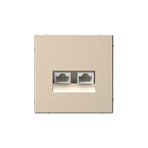 ArtGallery Шампань Розетка двойная компьютерная RJ45+RJ45, кат. 5е, механизм Systeme Electric (Schneider Electric)