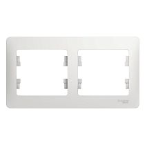 Glossa Белый Рамка 2 постовая, горизонтальная Systeme Electric (Schneider Electric)