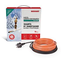 Кабель греющий саморегулирующийся REXANT 10HTM2-CT, в трубу, 4 м/40 Вт Кабель греющий саморегулирующийся REXANT 10HTM2-CT, в трубу, 4 м/40 Вт