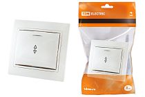 Выключатель на 2 направления 1 кл. с подсветкой 10А белый "Таймыр"  TDM